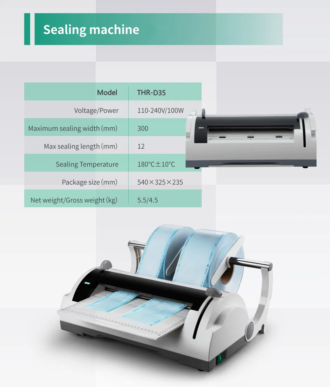 Dental Sterilization Instruments Dental Automatic Sealer Sealing Machine (THR-D35)