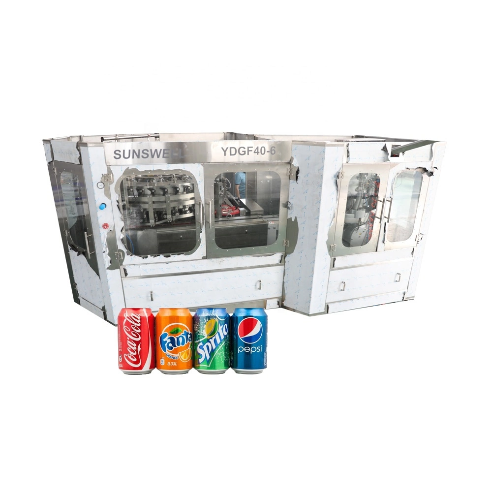 Small Scale 2000cans Per Hour Aluminum Pet Can Energy Juice Carbonated Beverage Filling and Seaming Canning Sealing Machine