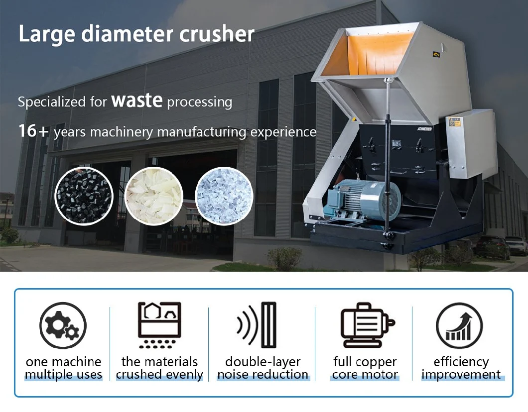 Granulator Raw Material HSS400 PP PVC Waste Plastic Crusher Plastic Recycle Crashing Machine for Auxiliary Injection Machine
