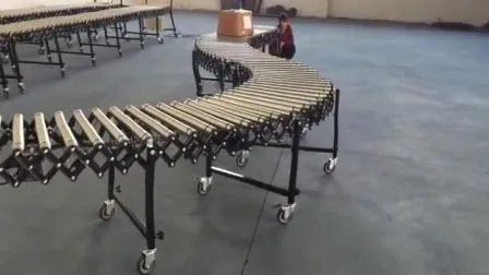 Automated Telescopic Powered Expandable Flexible Truck Loading Flex Skate Wheel Roller Conveyor 