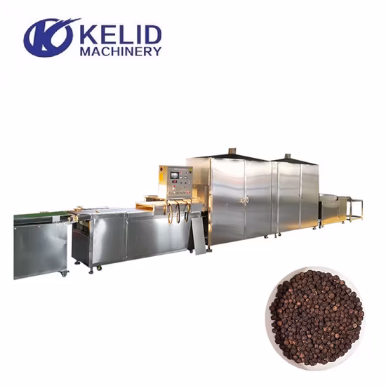 CE Automatic PLC Industrial Continuous Tunnel Conveyor Belt Food Nut Condiments Spices Tea Leaves Drying Sterilization Microwave Oven Dryer Machine